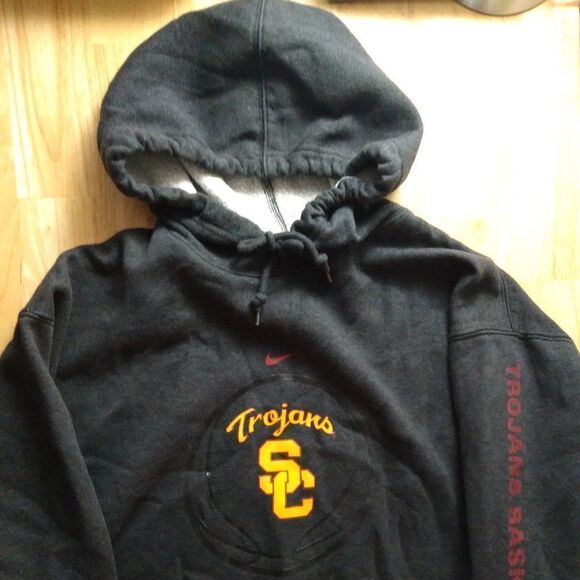 Vintage Nike Center Swoosh USC Trojans Basketball Hoodie Sweatshirt - Picture 1 of 9